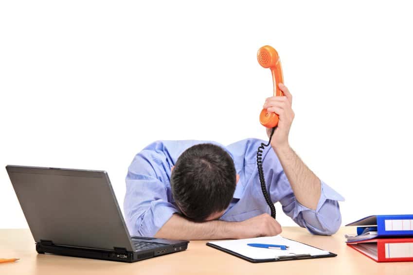 investor hanging up orange phone