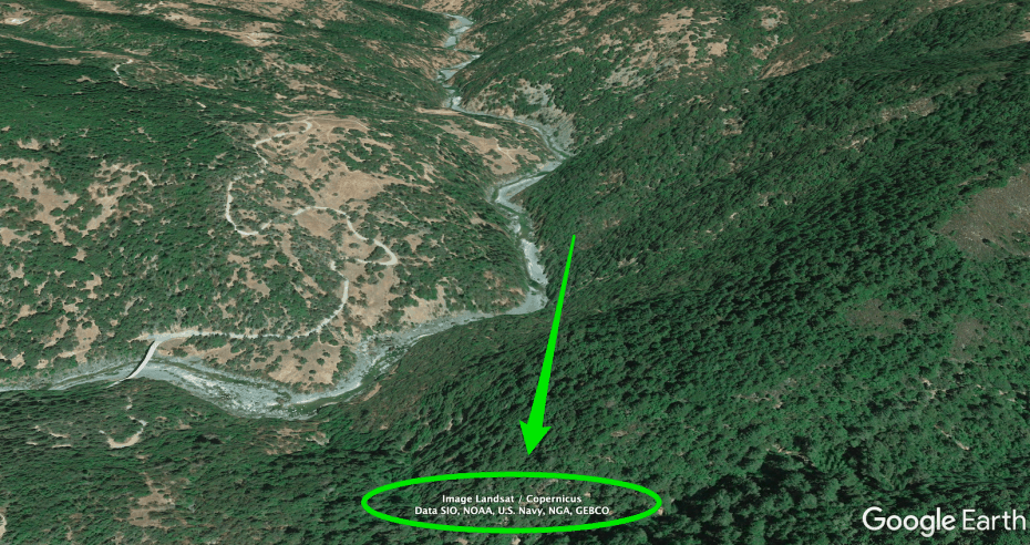 Google Earth attributions