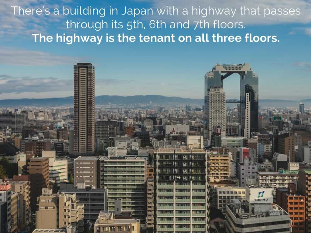 highway through a building in Japan