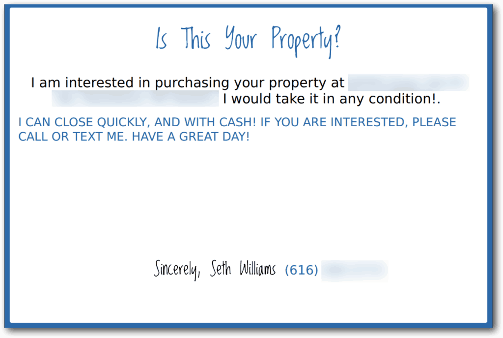 Is this your property postcard no image - front