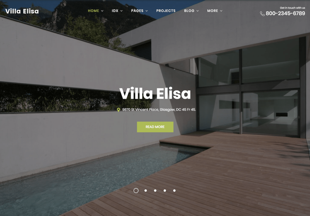 Villa Elisa WordPress theme for real estate website