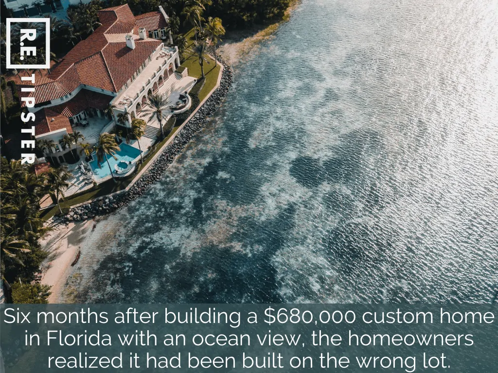 florida custom home ocean view wrong lot $680K