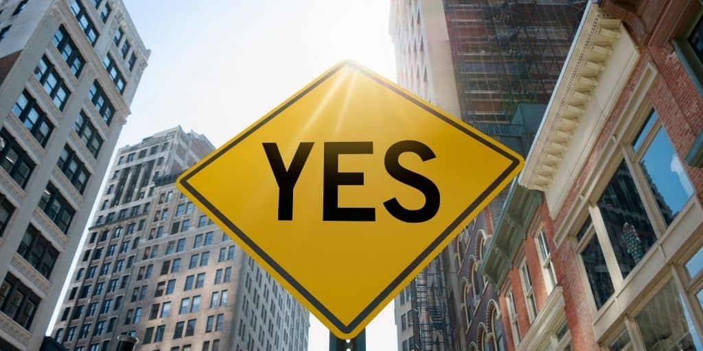 yellow yes sign